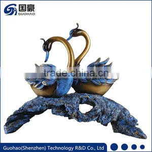 Wholesale Abstract Bronze Home Decor Swan Sculpture Statue thumbnail-1