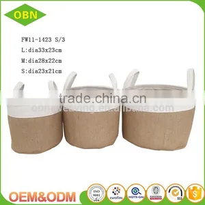 Set 3 Baby Toys Jute Storage Basket for Dirty Cloth thumbnail-1
