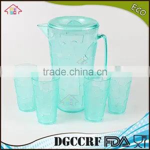 NBRSC Set of 5 Pieces Plastic PS Cold Water Jug Water Kettle Hollow Drinking Bottle PP Pot Double Layer Watering Can thumbnail-1