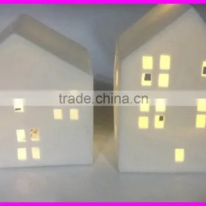 New Product 2016 Christmas Decoration Ceramic LED Light House Wholesale thumbnail-3