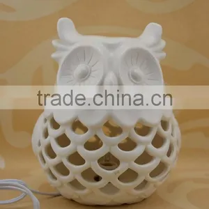 Hand Made Owl Shape Ceramic Decoration Lamp Wholesale thumbnail-2