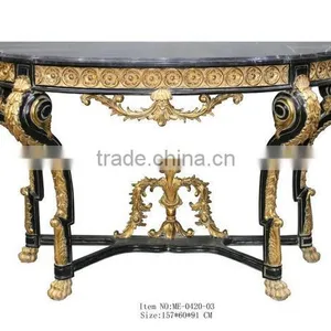 Living Room Furniture Set Classical Marble Top Console Table With Framed Mirror thumbnail-2
