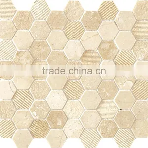 MM-CV239 Cheap Price Decorative Natural Stone Hexagon Marble Stone Mosaics thumbnail-1