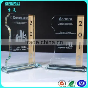 Glass Crystal Blue Super Star Awards Trophy With Blank Black Base For Customized thumbnail-4