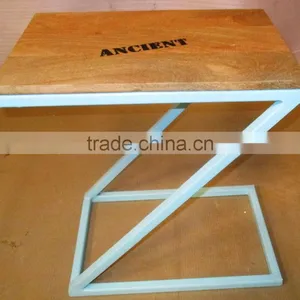 Wooden Iron Furniture Wooden Top Stool thumbnail-1