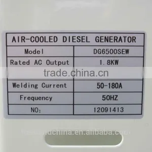 100% Copper Wire 5KW Electric Start Sound Proof Diesel Generator With Welding Function thumbnail-3
