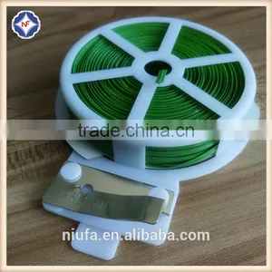 30m Green Plastic Twist Tie Roll With Cutter for Gardening thumbnail-4