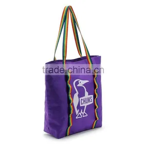 ECO Friendly Women Pop Nylon Shopping Tote Bag With Handle Stich To Bottom thumbnail-3