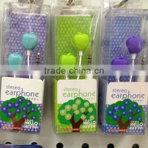 Fruit Earphones Headphones 3.5MM BASS MP4 MP3 1 Earphone thumbnail-1