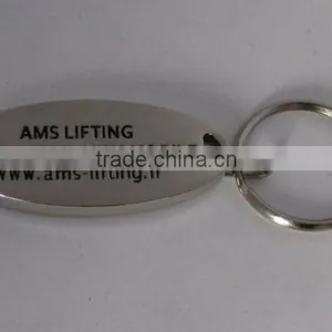 Zinc Alloy Oval Ellipse Keychain Key Ring thumbnail-2