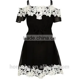 Children Girls Lace Bardot Dress HSD8068 thumbnail-1