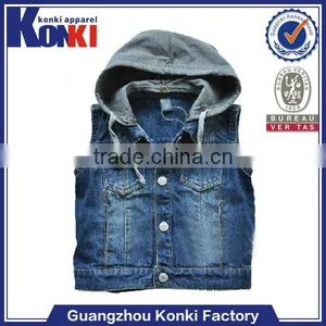 Good Quality Casual Designer Unisex Jeans Vest Waistcoats thumbnail-1