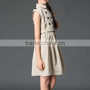 2017 Stylish Cotton Sleeveless School Uniform Design For Girls thumbnail-2