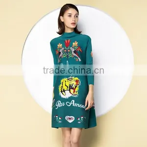 Factory Direct Women Colorful Printing Polyester Fabric Dresses thumbnail-1