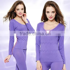 New Arrival 2016 Sexy Ladies Thermal Underwears Seamless Antibacterial Warm Long Johns Women Body Shaped Underwear Sets thumbnail-6