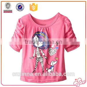 Customized Cute Printed Little Girls' Short Sleeve T-shirt thumbnail-1