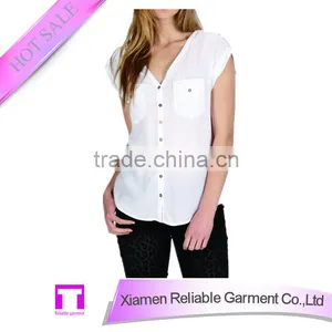 Cheap Women Fashion Deep Neck Blouse thumbnail-1