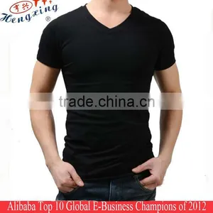 Handsome Men New Style Plain Bulk Black t Shirts thumbnail-1