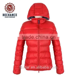 New Fashion Slim Winter Hoody Red Ultralight Women Goose Down Jacket W1097 thumbnail-1