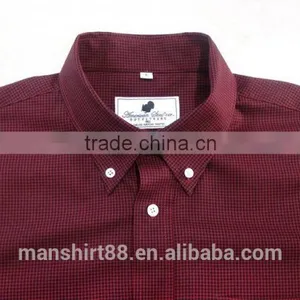 Button Down Collar Long Sleeve Gingham Causal Men Shirt 100% Cotton thumbnail-2