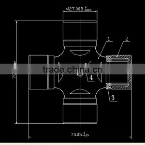 High Quality Auto Parts Cross Joint 27*70mm for Universal Joint thumbnail-4