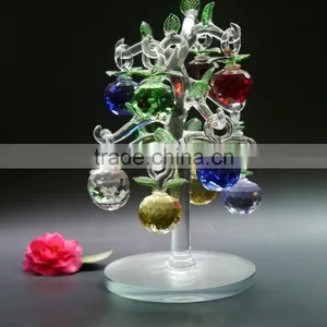 Unique Crystal Apple Tree Have 10 Pcs Applefor Wedding Gift and Home Decoration thumbnail-1