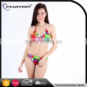 < OEM>beaded Neoprene Bikini Blocking Mesh Net Triangle Bikini thumbnail-2