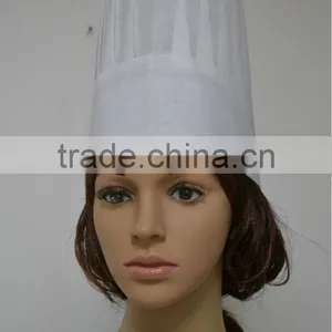 Disposable Breathable Paper Tissue Chef Hat With Flat Top thumbnail-1