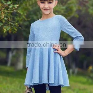 2016 New Design Girls' Dress Lace Flower Long Sleeve Dress for Girl thumbnail-3