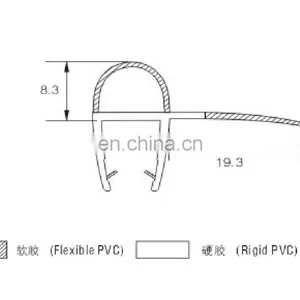 PVC Shower Door Waterproof Seal With Crashproof Bubble on the Top for 8mm Glass thumbnail-2