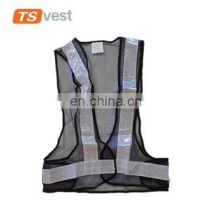 Mesh Fabric Grey Running Reflective Vest for Sports thumbnail-1