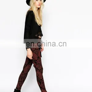 Hot Sale All Over Printed Full Length Cotton/elastane Women Leggings thumbnail-2