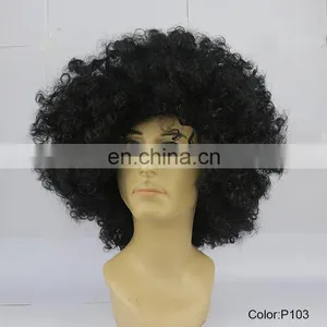Fancy Party Costume 70S Big Size Black Wigs For South Africa P103 thumbnail-1