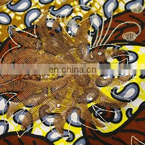 2016 Unique African Print With Tulle Fabric for Women thumbnail-4