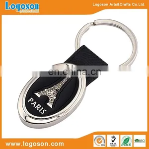 Novelty Logoson Custom Shape Metal Handmade Leather Keychain thumbnail-4