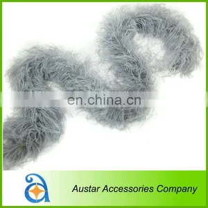 Single Layer Gray Ostrich Feather Boa For Decoration thumbnail-1