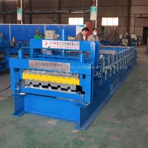 Double Layer Roof Trapezoid Profile Roll Forming Making Machine for Sale thumbnail-4