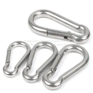 High Polished Metal Carabiner Hook Spring Snap Hook With Screw Lock thumbnail-2