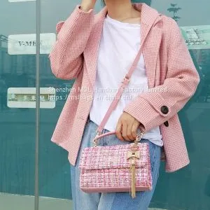 Luxury Fashion Winter New Tweed Multi Colors Shoulder Hand Girl Bag Crossbody Handbags Wholesale thumbnail-2