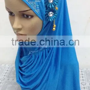 A578 New 3 Flowers Lady's Muslim Long One Piece Hijab thumbnail-1