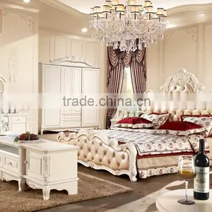 French Gold Carved Flowers Bed thumbnail-1