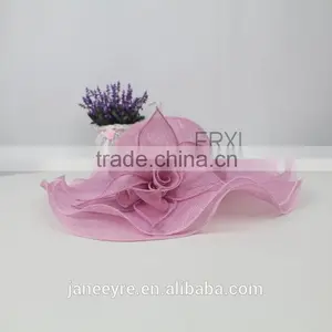 Hot Sale Sinamay Hat,Ladies Church Peach Flower Sinamay Hat 2015 thumbnail-1