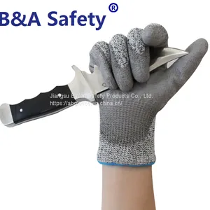 13 Gauge HPPE Knitted 5 Level PU Coated Anti Cut Glove thumbnail-3