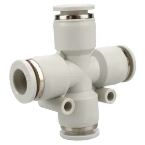 PZA 4mm/6mm/8mm/10mm/12mm/16mm 4 Way Cross Connector Pneumatic Hose Quick Fitting thumbnail-1
