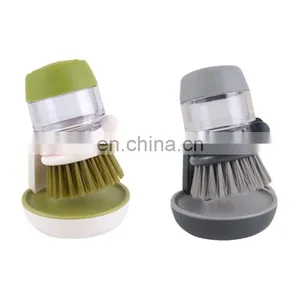 Kitchen Cleaning Tools Silicone Handle Cleaning Brush Soap Dispenser Dishwashing Brush thumbnail-1