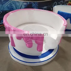 Indoor and Outdoor Adult and Kids Game Funfair Rides Amusement Fairground Rotating Coffee Cup for Sale thumbnail-3