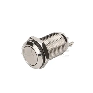 Waterproof 10mm Stainless Steel Flat Round Head 1no1nc Electric Push Button Self Recovery thumbnail-1