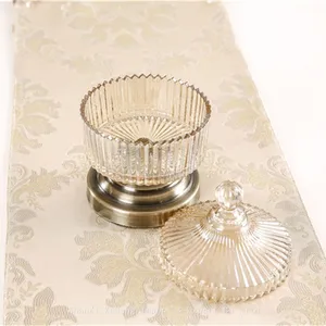 Wholesale Luxury Vintage Crystal Colorful Glass Candy Jars Storage Jar Candle Container With Lid For Festival Use thumbnail-3