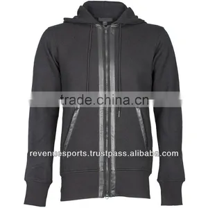 Fashion Hoodies/leather Hoodie/hoodie With Front Zip/100% Cotton Hoodie With Front Zipper thumbnail-1