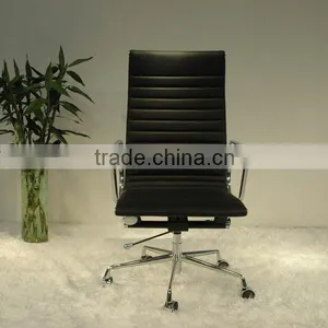 Replica Top Quality Chinese Genuine Leather Classic Black Color Charles and Ray Lift Swivel High Back Chair thumbnail-1